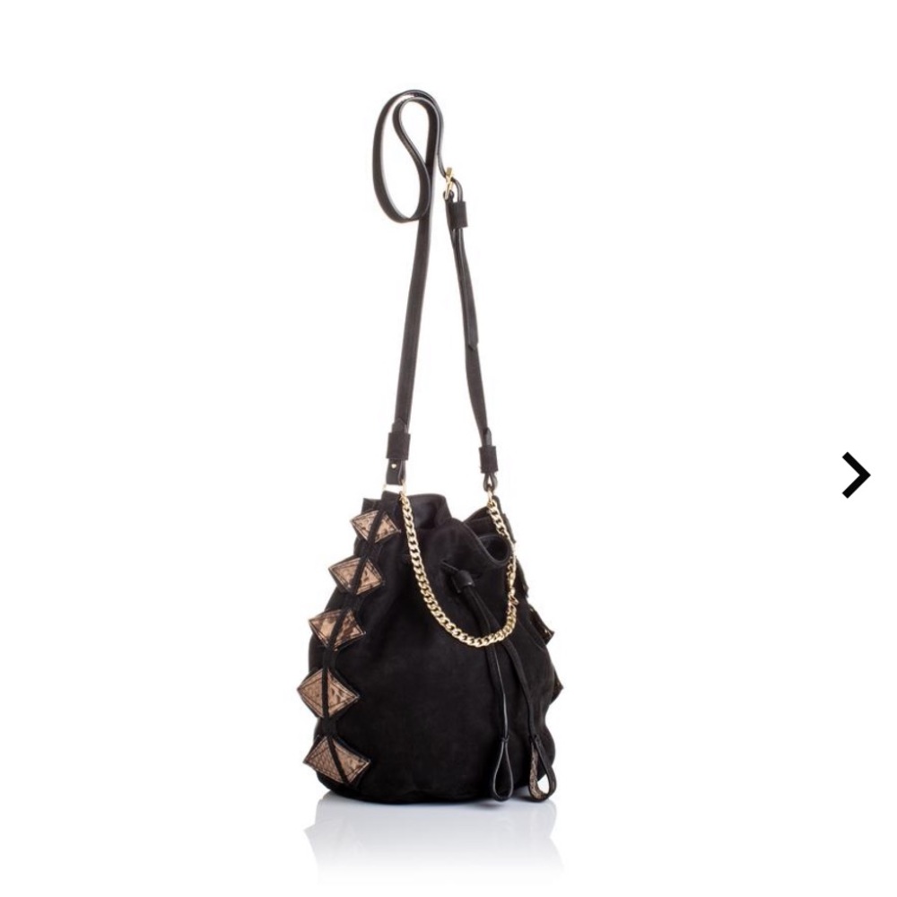 Brand new black Italian leather and python bag.